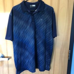 Callaway Navy & Royal Blue Diagonal Stripe Golf Polo